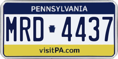 PA license plate MRD4437