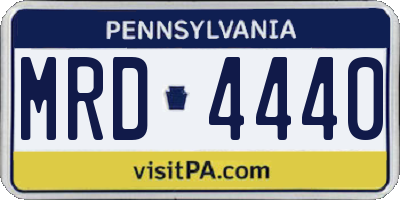 PA license plate MRD4440