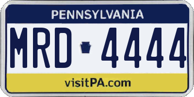 PA license plate MRD4444