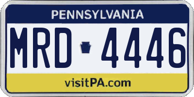 PA license plate MRD4446