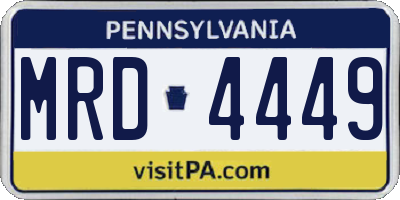 PA license plate MRD4449