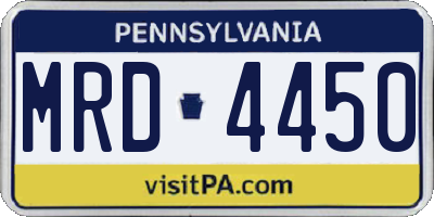 PA license plate MRD4450
