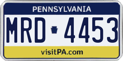 PA license plate MRD4453