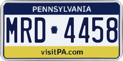 PA license plate MRD4458