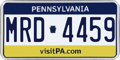 PA license plate MRD4459