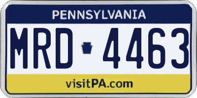 PA license plate MRD4463