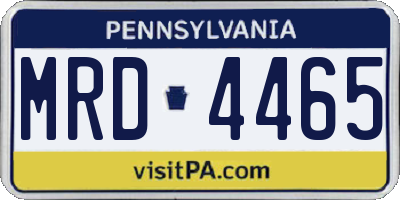 PA license plate MRD4465
