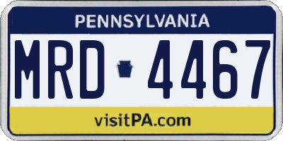 PA license plate MRD4467