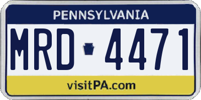PA license plate MRD4471