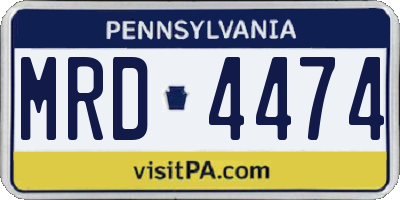 PA license plate MRD4474