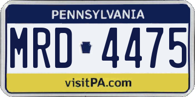 PA license plate MRD4475