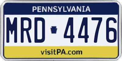 PA license plate MRD4476