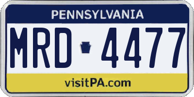PA license plate MRD4477
