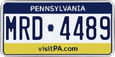 PA license plate MRD4489