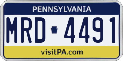PA license plate MRD4491