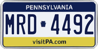 PA license plate MRD4492