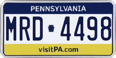 PA license plate MRD4498