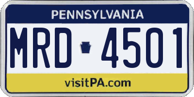 PA license plate MRD4501