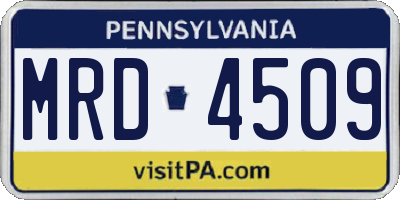 PA license plate MRD4509