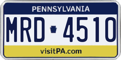 PA license plate MRD4510