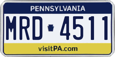 PA license plate MRD4511