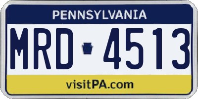 PA license plate MRD4513