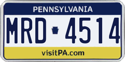 PA license plate MRD4514