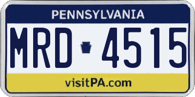 PA license plate MRD4515
