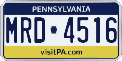 PA license plate MRD4516