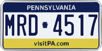 PA license plate MRD4517
