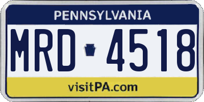 PA license plate MRD4518
