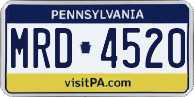 PA license plate MRD4520