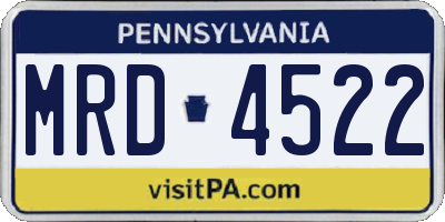 PA license plate MRD4522