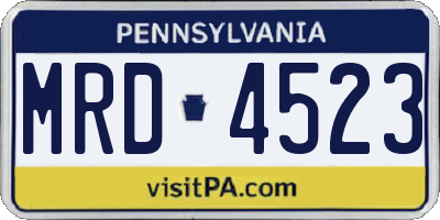 PA license plate MRD4523