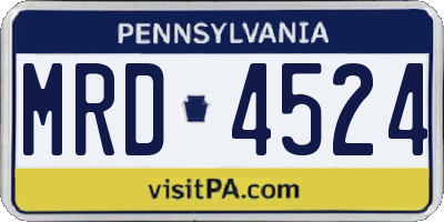 PA license plate MRD4524