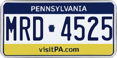 PA license plate MRD4525