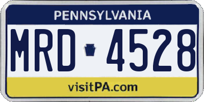 PA license plate MRD4528