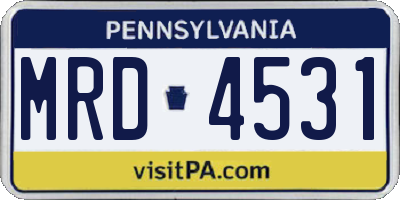 PA license plate MRD4531