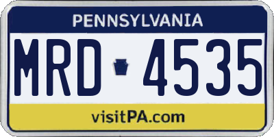 PA license plate MRD4535