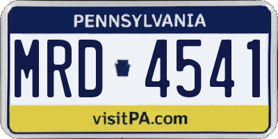 PA license plate MRD4541