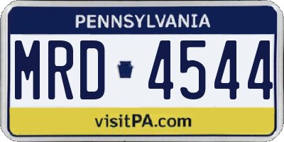 PA license plate MRD4544