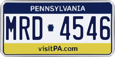PA license plate MRD4546