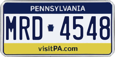 PA license plate MRD4548