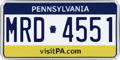 PA license plate MRD4551
