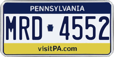 PA license plate MRD4552