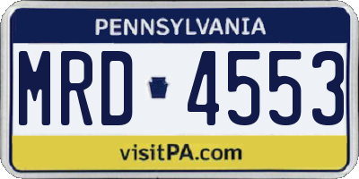 PA license plate MRD4553