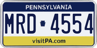 PA license plate MRD4554