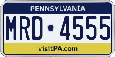 PA license plate MRD4555