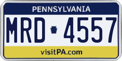 PA license plate MRD4557