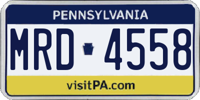 PA license plate MRD4558